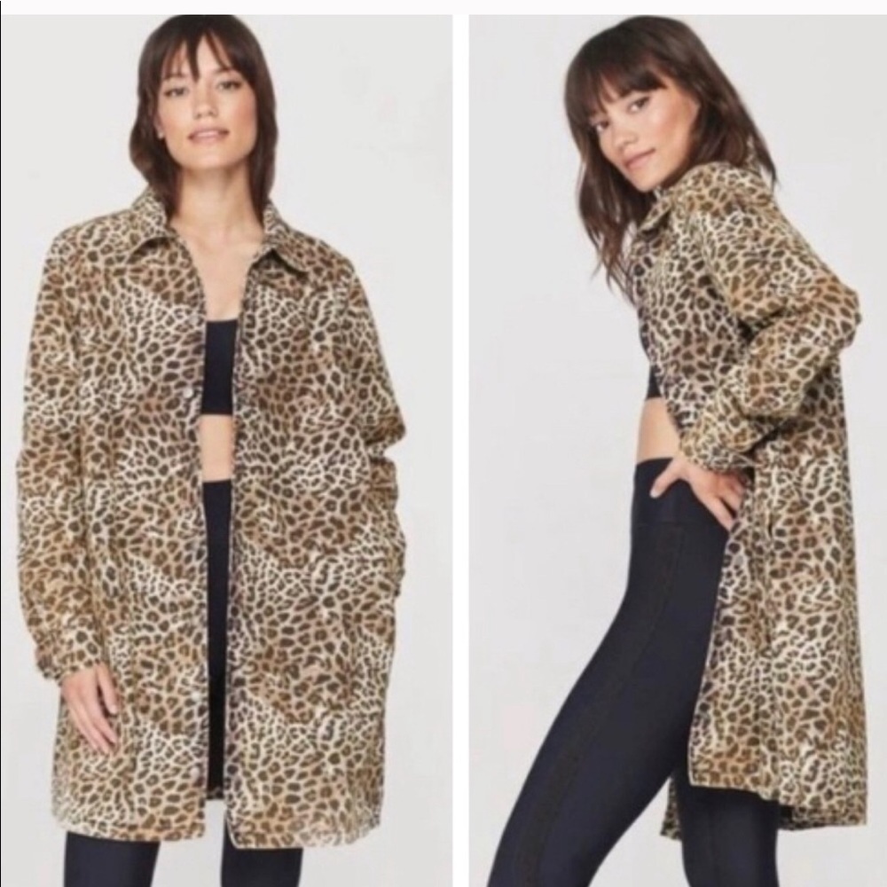 Spiritual Gangster Leopard Print Long Jacket - Brown, Black, Cream
